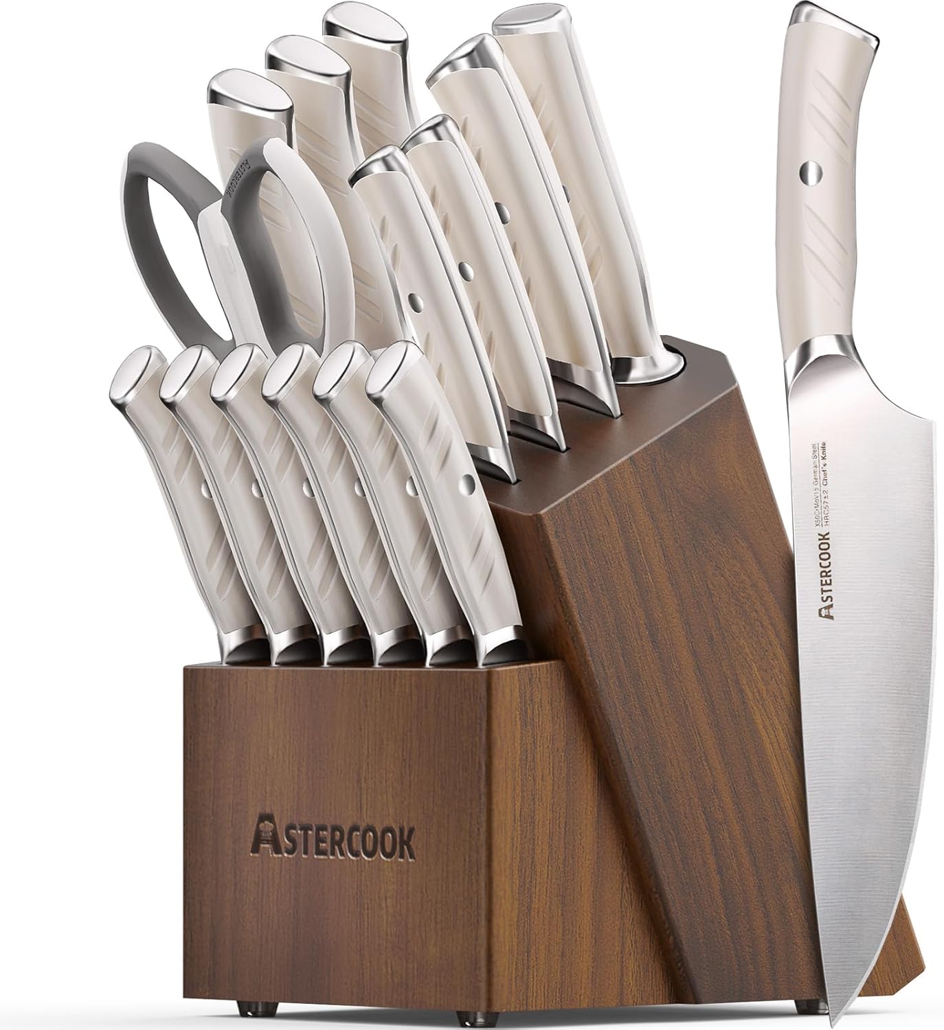 Multipurpose Kitchen Knife Set with Block - 15 Pcs Luxurious