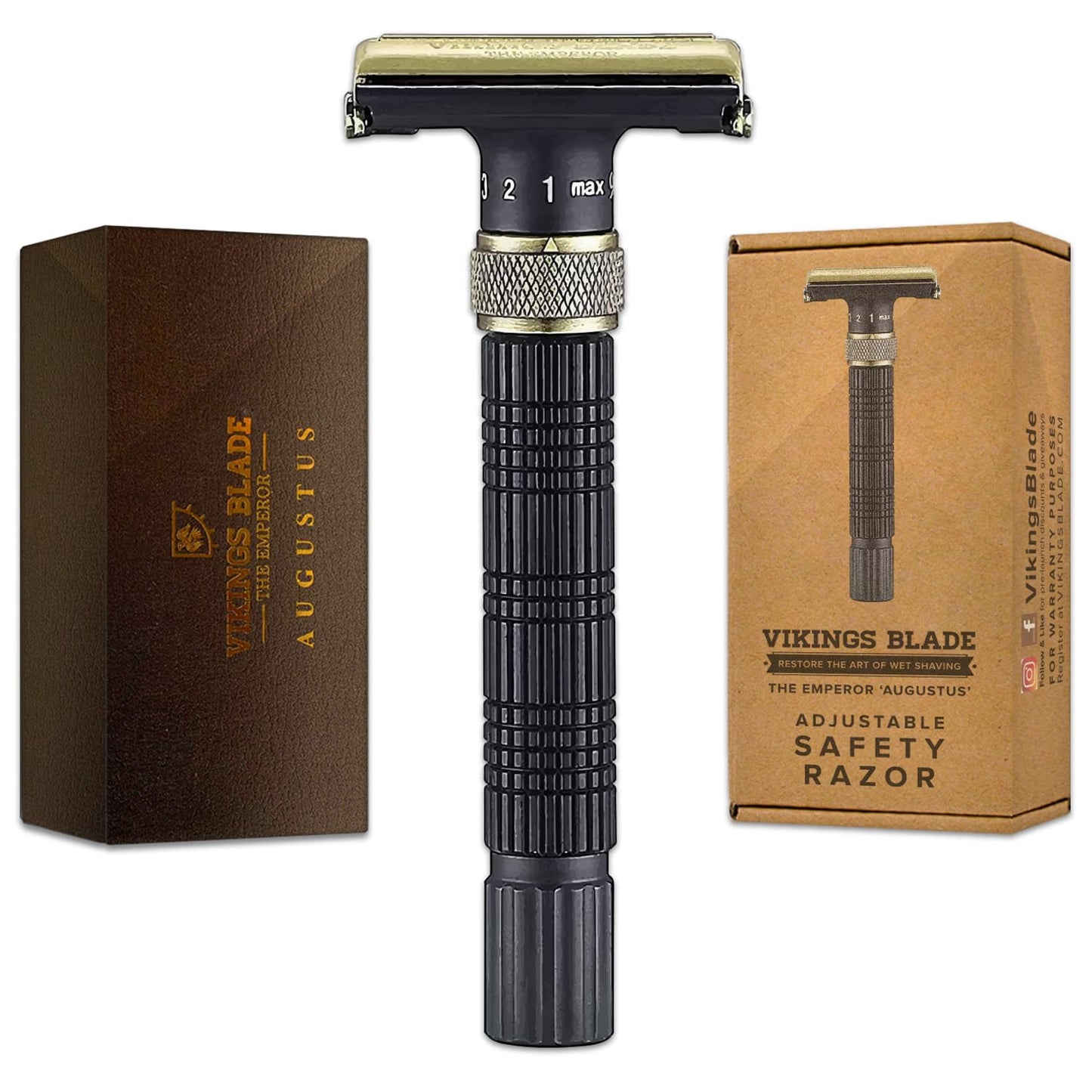 VIKINGS BLADE Adjustable Double Edge Safety Razor for Smooth Shave