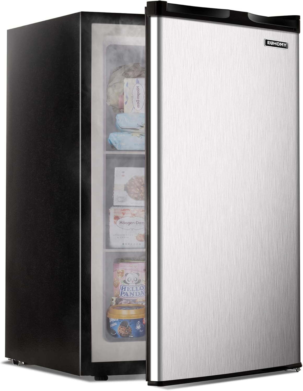 Compact Mini Freezer with Reversible Door for Home and Office