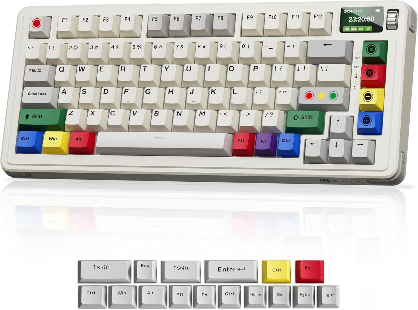 BOYI Retro Mechanical Keyboard with TFT Screen and Knob