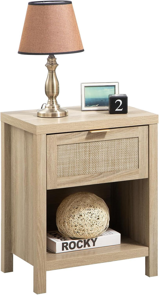 SICOTAS Rattan Night Stands for Farmhouse Style Bedrooms