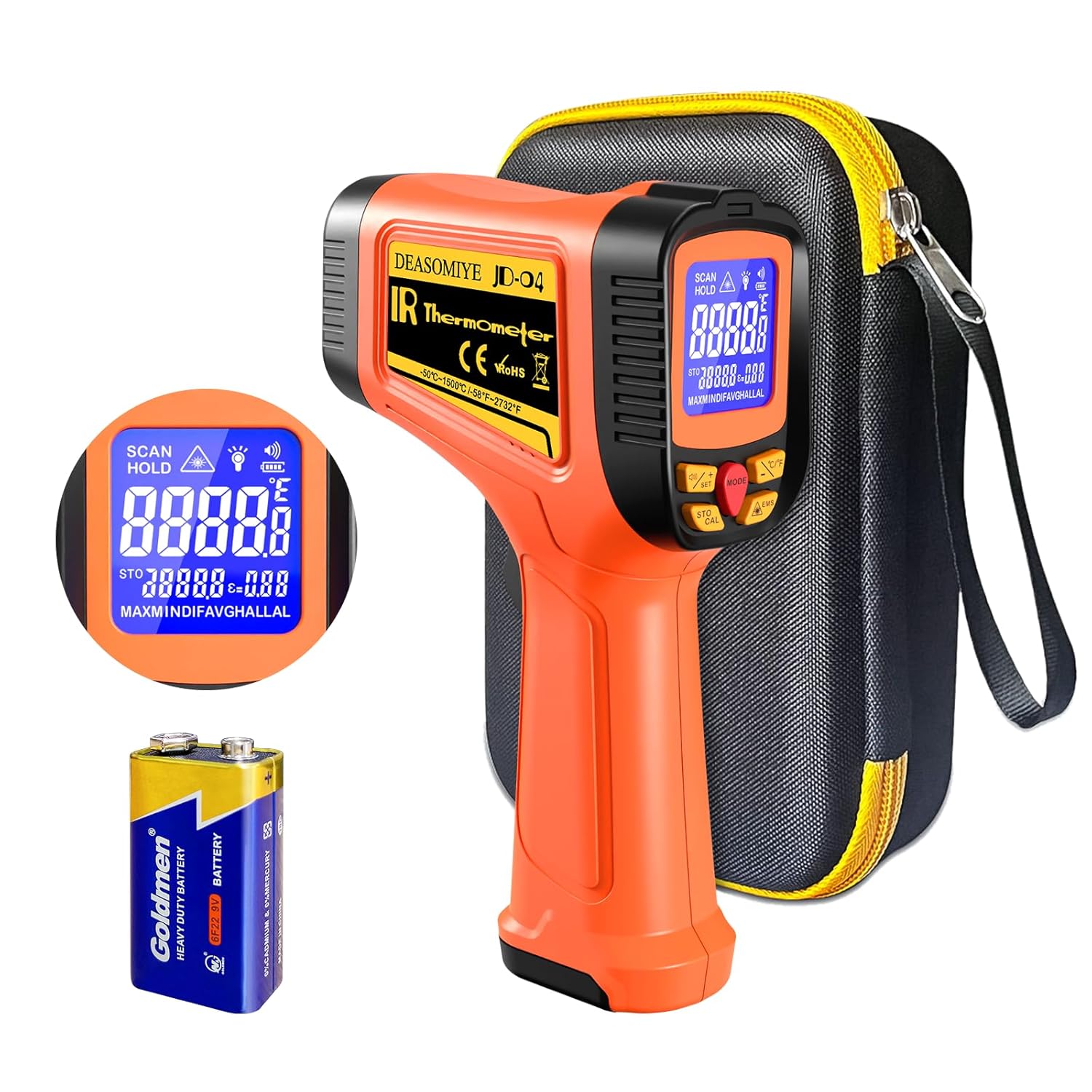 High-Precision Digital Infrared Thermometer Gun for Extreme Heat
