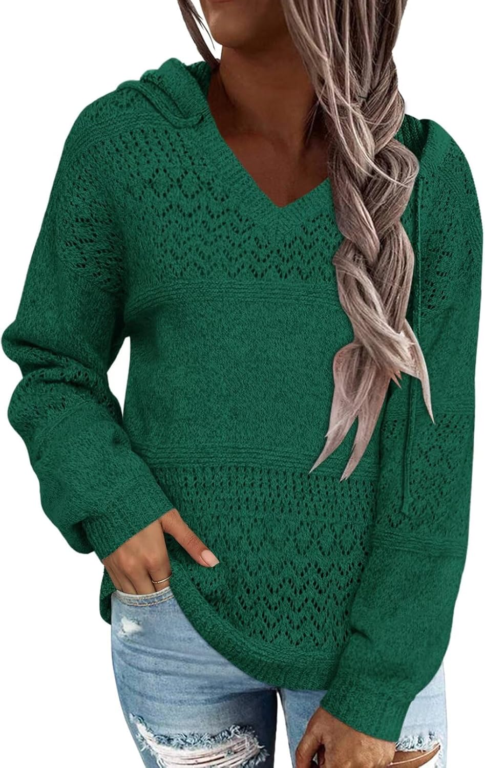 FEKOAFE Women's Striped Color Block Hoodies for Fall Fashion