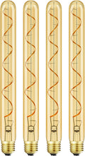 Leools Vintage LED Spiral Filament Bulb T10 11.8in Long Tubular - Warm
