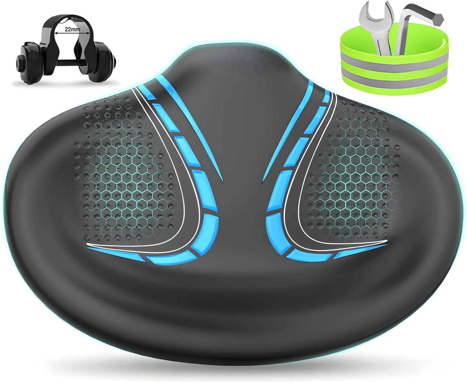 BLUEWIND New Noseless Oversized Bike Seat for Ultimate Comfort