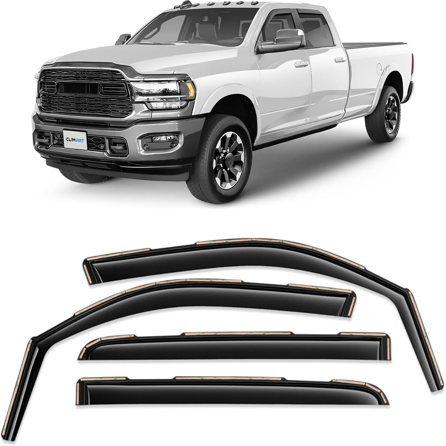 In-Channel Rain Guards for Dodge RAM 2500 3500 2019-2025