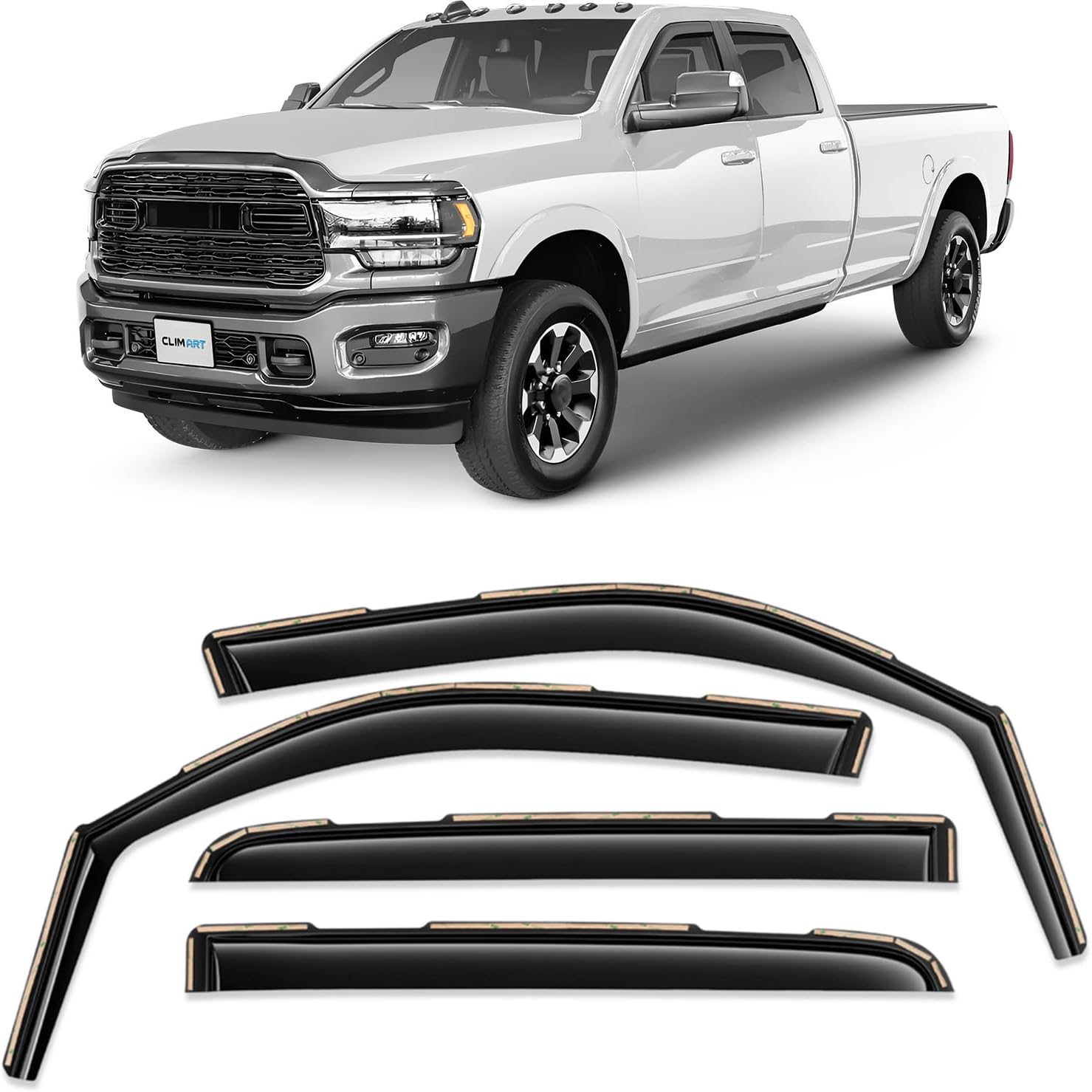 In-Channel Rain Guards for Dodge RAM 2500 3500 2019-2025