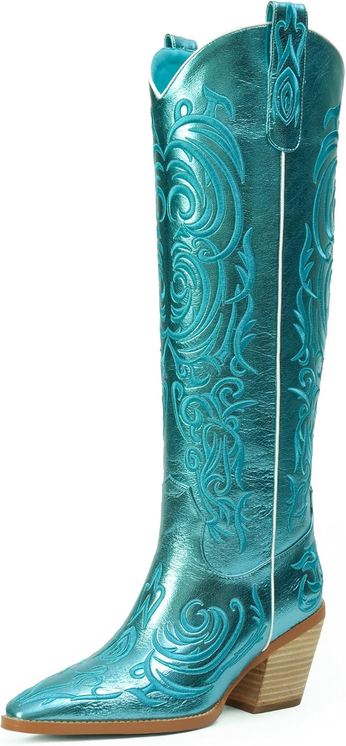 iiimmu Cowgirl Boots for Women - Stylish Knee High Cowboy Boots