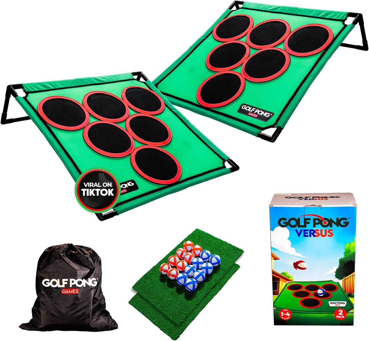 Backyard Golf Game with 16 Chipping Balls & Mat for Fun
