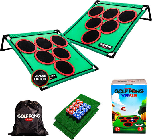 Backyard Golf Game with 16 Chipping Balls & Mat for Fun