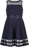 Girls' Sleeveless Party Dress Fit and Flare - Satin Sash Bow