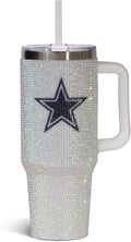Stylish NFL 40oz Stainless Steel Tumbler with Rhinestone Accents