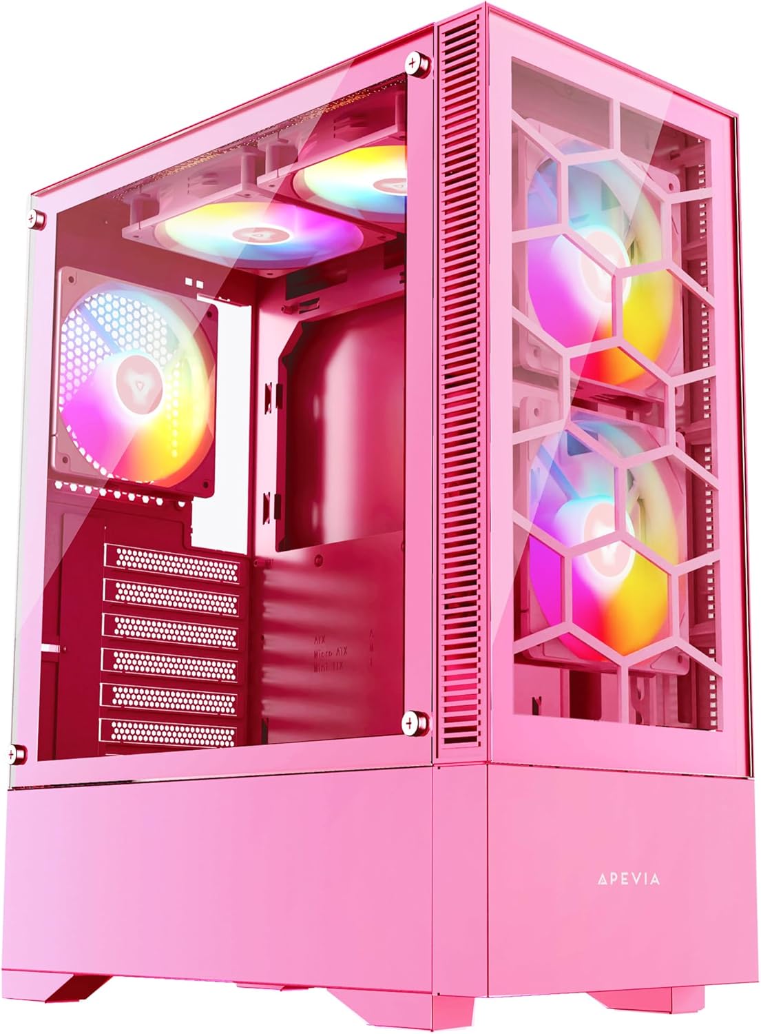 Apevia Eclipse-PK Mid Tower Gaming PC Case with ARGB Fans