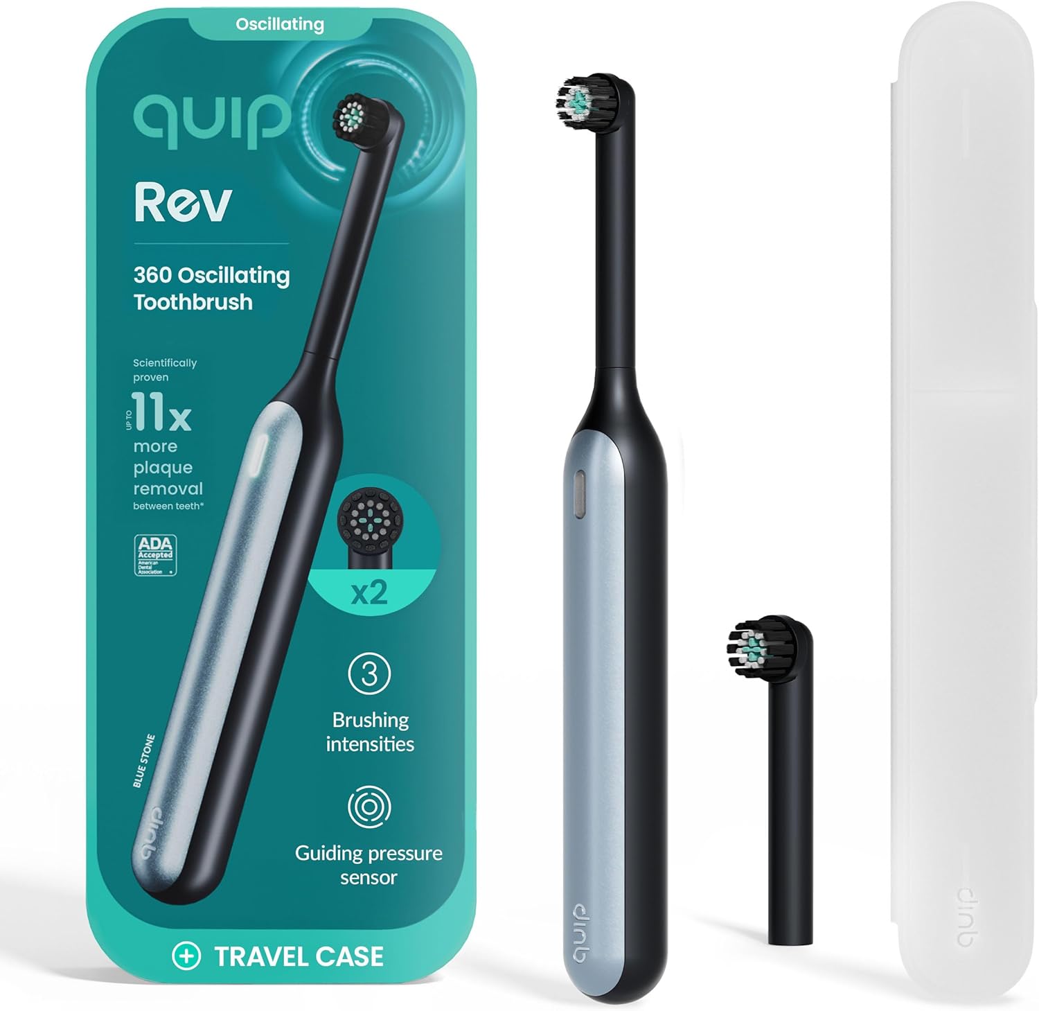 Quip Rev 360 Oscillating Electric Toothbrush with Extra Head