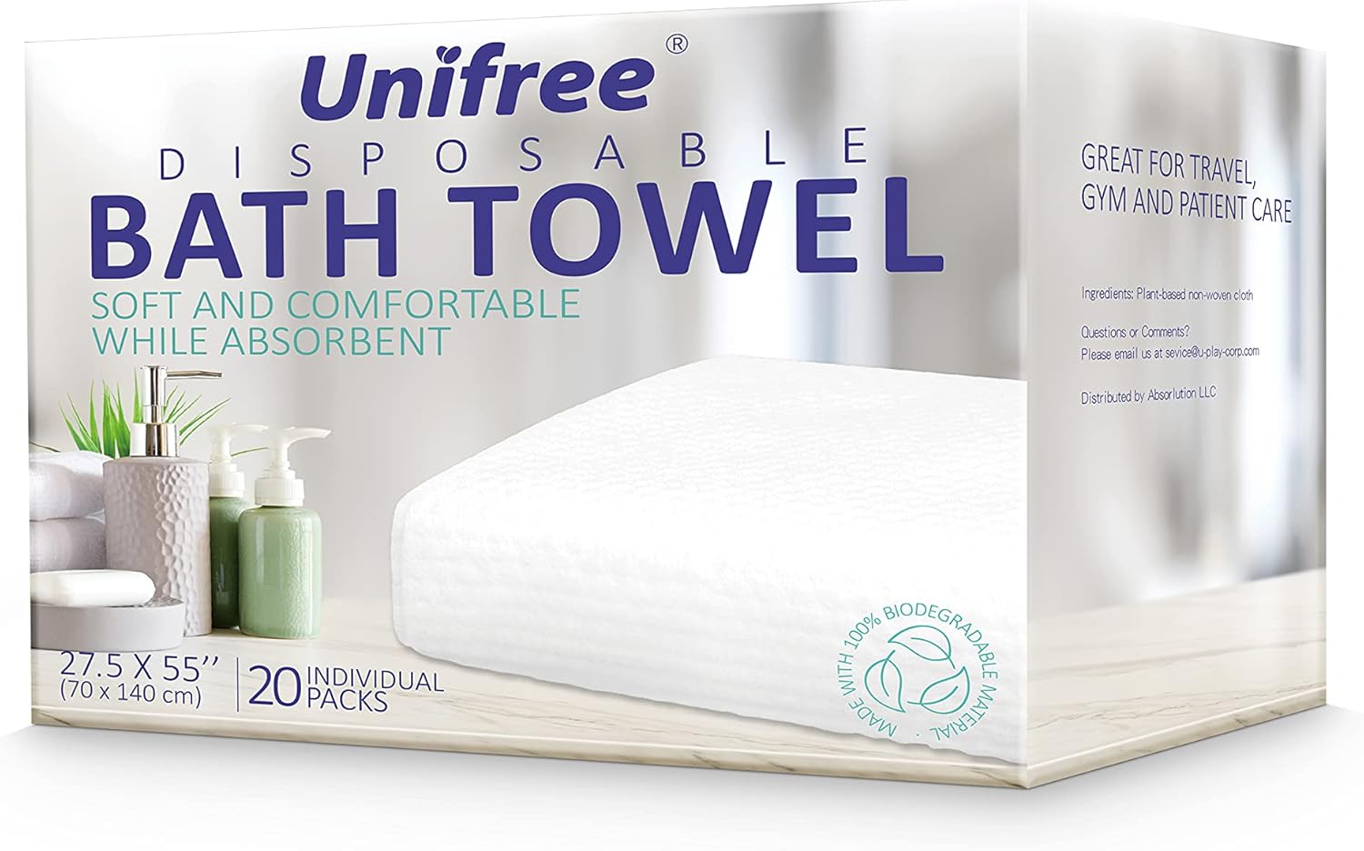 Unifree Disposable Bath Towels for Gym, Camping, and Travel