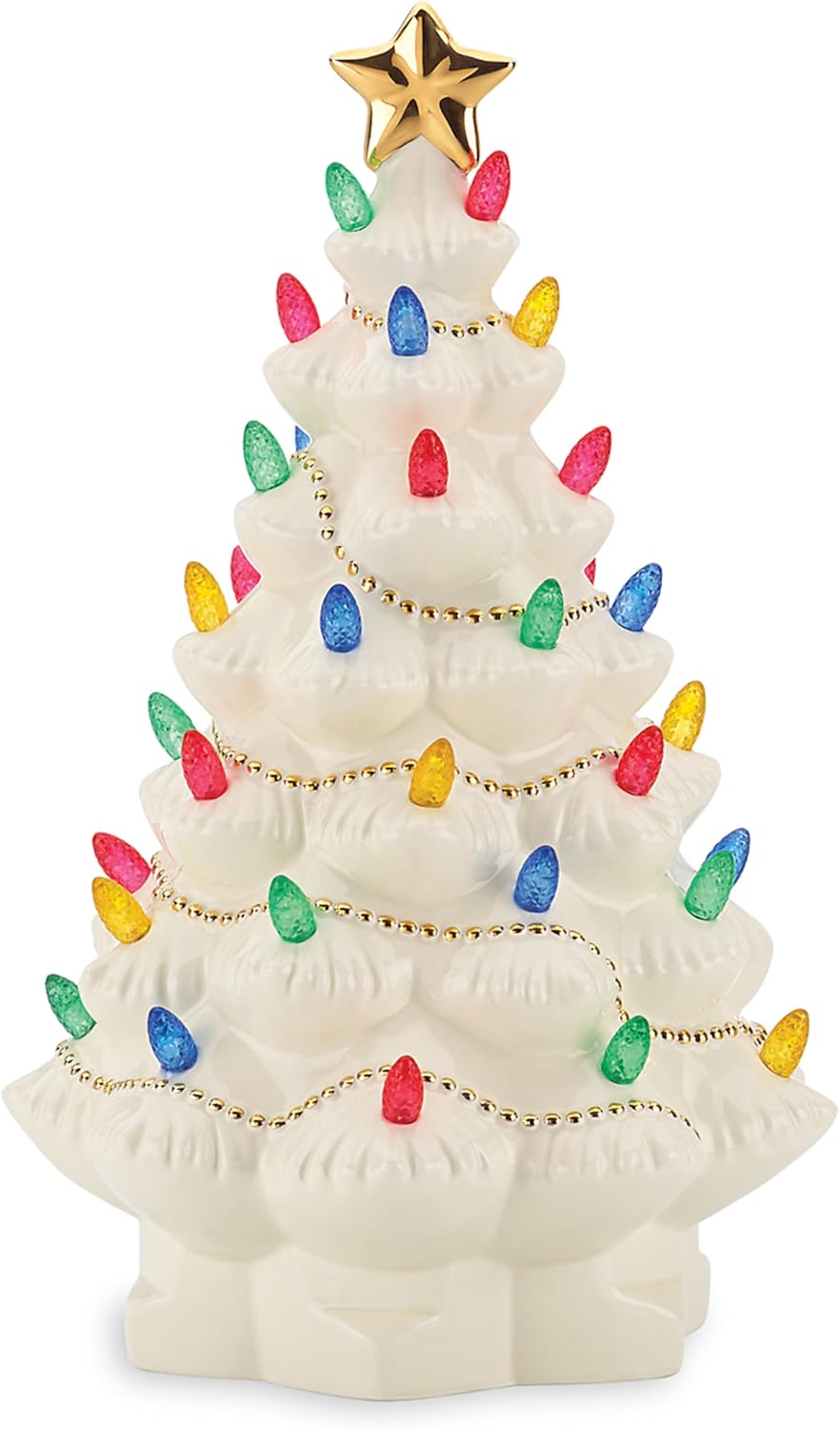 Treasured Traditions Light-Up Ceramic Christmas Tree Figurine