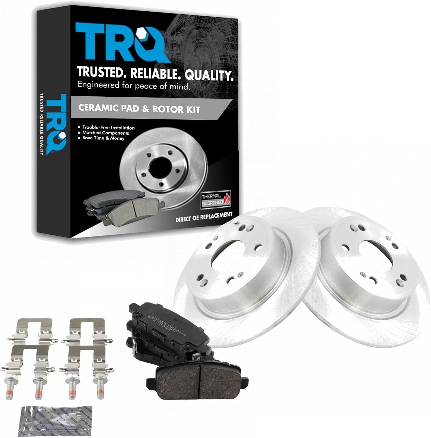 TRQ Rear Brake Pad & Rotor Kit for 2016-2018 Honda HR-V