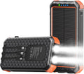 15W Fast Charging Solar Power Bank - 4 Outputs, 3 Cables, Compact Design