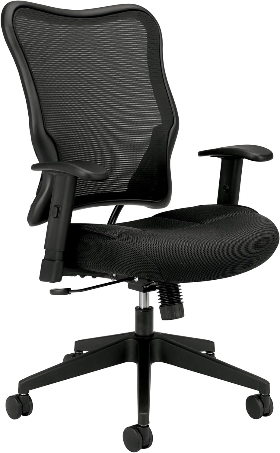 HON Wave High-Back Task Chair, Adjustable Arms - Black
