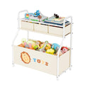 GRANNY SAYS Toy Box with Bookshelf and 3 Fabric Bins - Kids Organizer