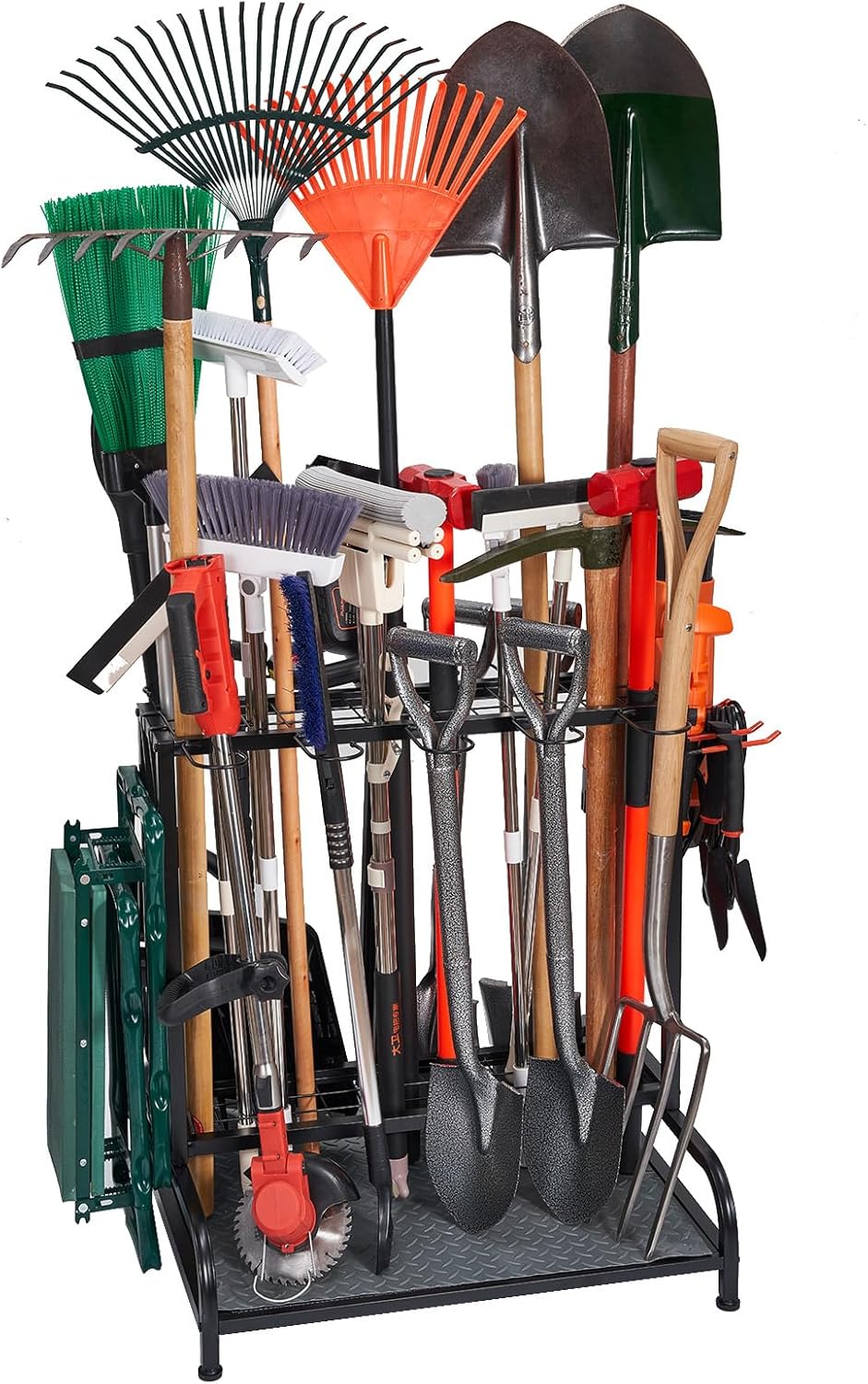 Garden Tool Organizer for 55 Long-Handled Tools and Rakes