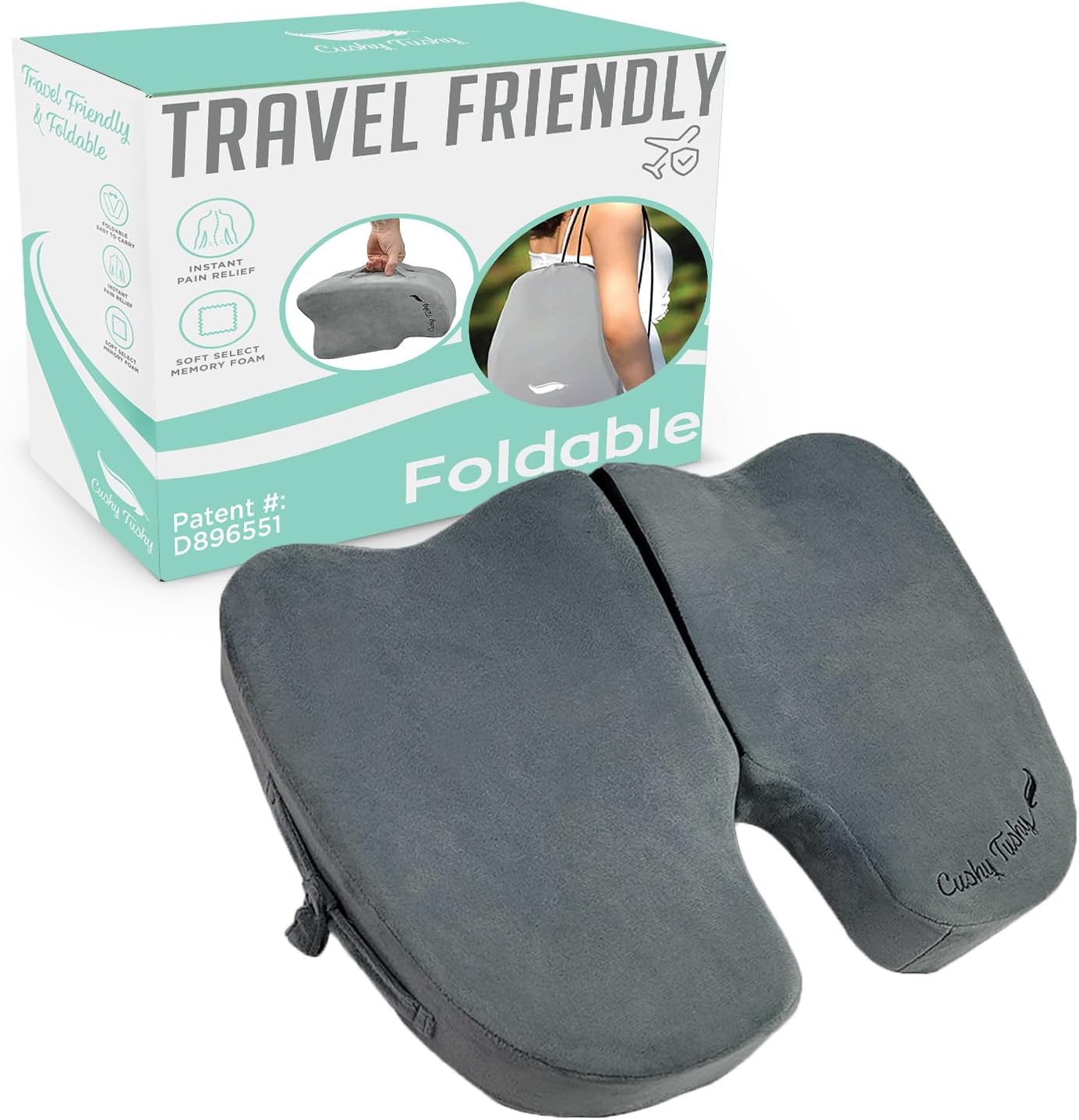 Premium Foldable Travel Seat Cushion for Tailbone Pain Relief
