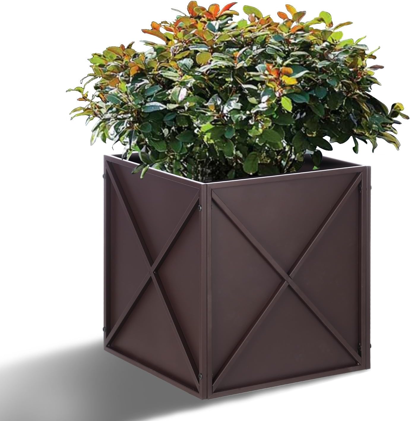 Metal Square Planter Box for Outdoor Plants - Modern Design