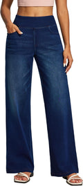 Wide Leg Jeans High Waisted Pull On Baggy Jeans for Women