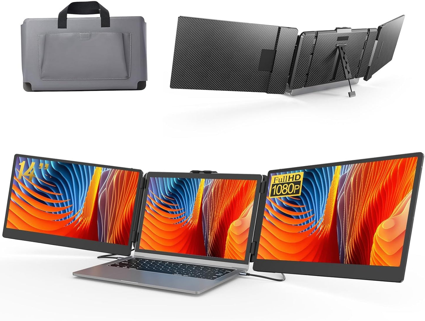 Triple Screen Laptop Extension with 1080P FHD - ALLVIA