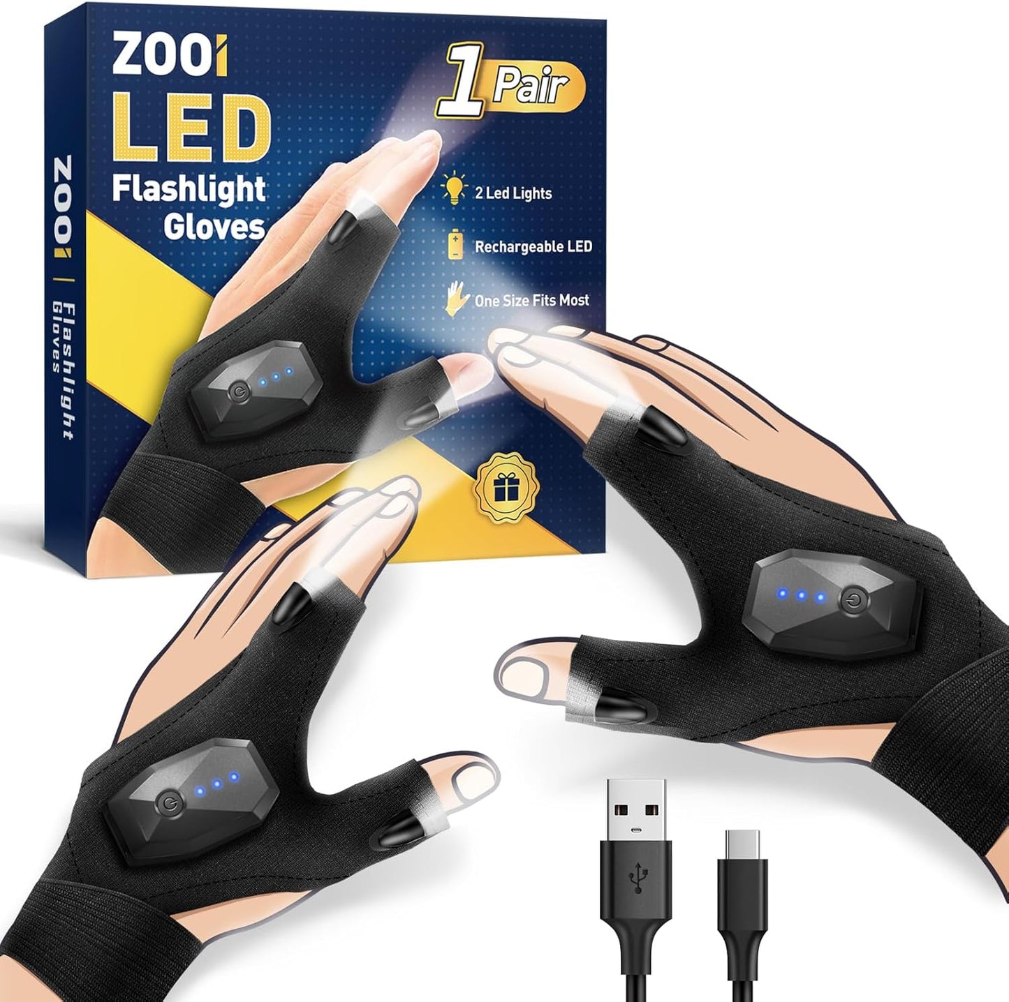 LED Flashlight Gloves for Men - Ultimate Gift!