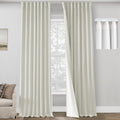 PANELSBURG Off White Back Tab Blackout Curtains 102 in - Room