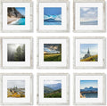 12x12 Picture Frame Set of 9 - Square Photo Gallery Frames for Collage