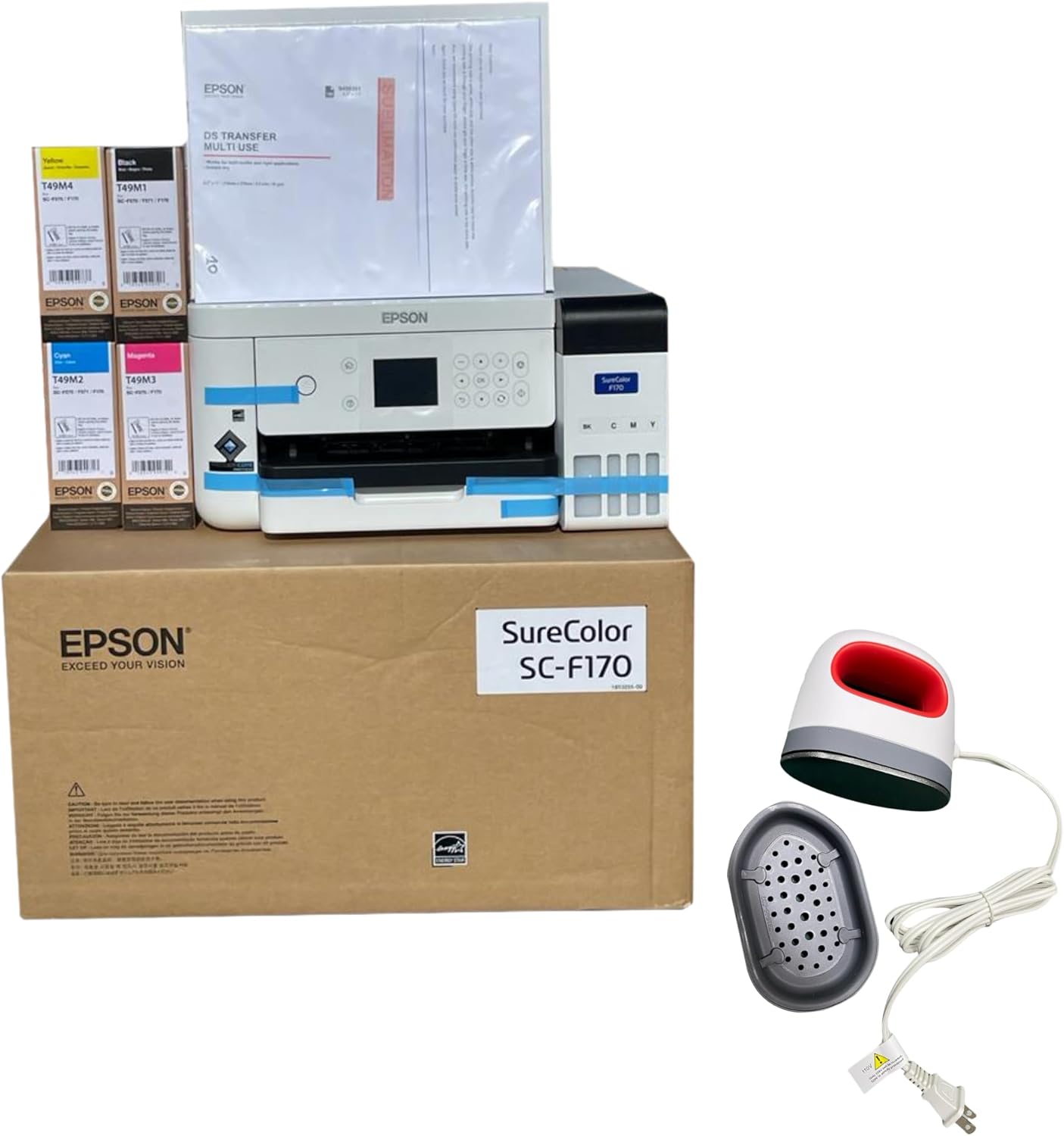 Epson F170 Cartridge-Free Eco Supertank Sublimation Printer Bundle