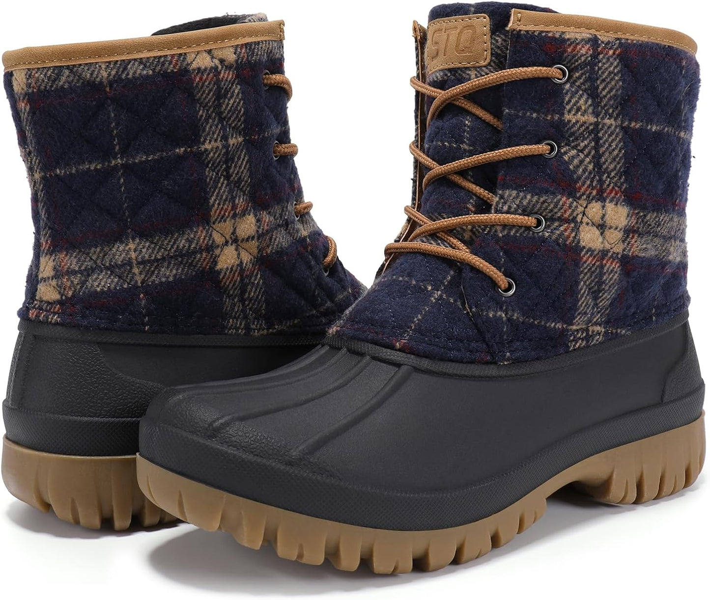 Waterproof Winter Duck Boots for Women - STQ Quilted Snow Boots
