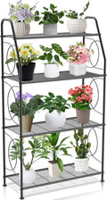 Durable 4 Tier Plant Stand for Indoor Outdoor Use, Heavy Duty