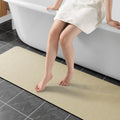 Beige Long Bathroom Mat Rugs 59x17 Quick Dry Non Slip Design