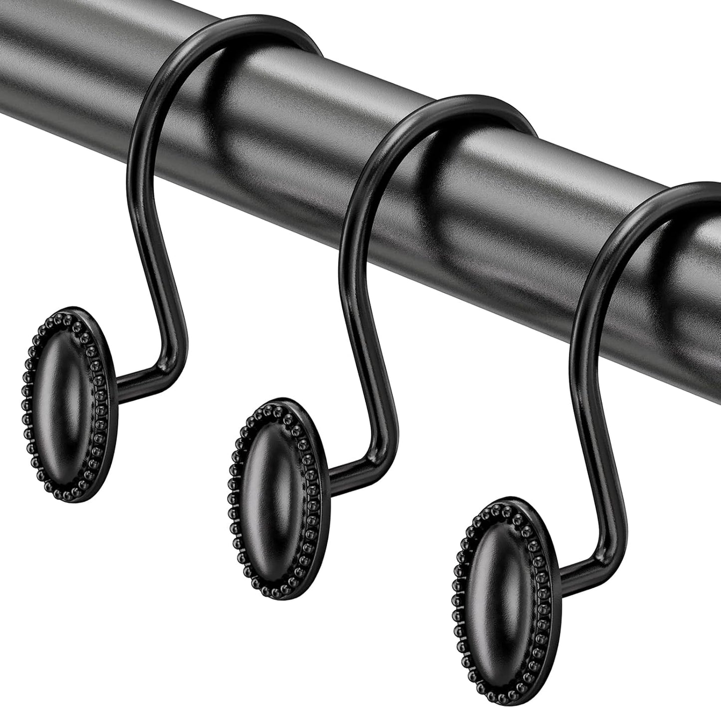 12PCS Rust-Proof Black Shower Hooks by AmazerBath