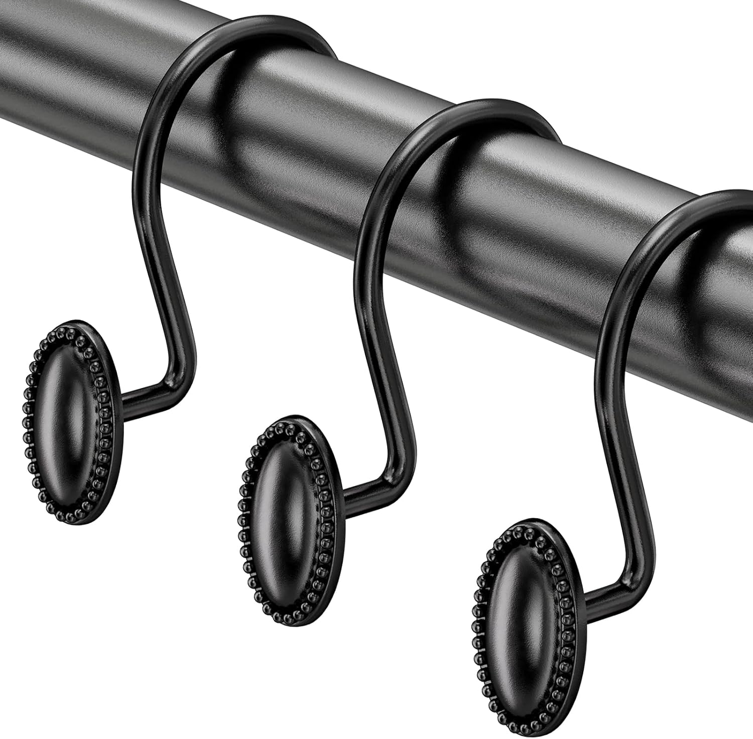 12PCS Rust-Proof Black Shower Hooks by AmazerBath