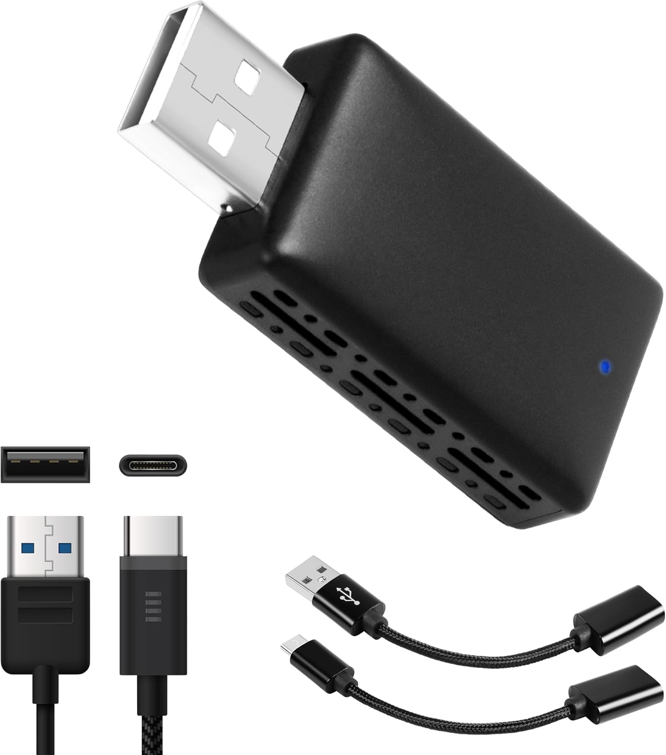 Compact Wired to Wireless Adapter for Carplay and Android Auto