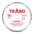 Trabo 14 Inch Masonry Segmented Rim Diamond Bond Blade - Durable