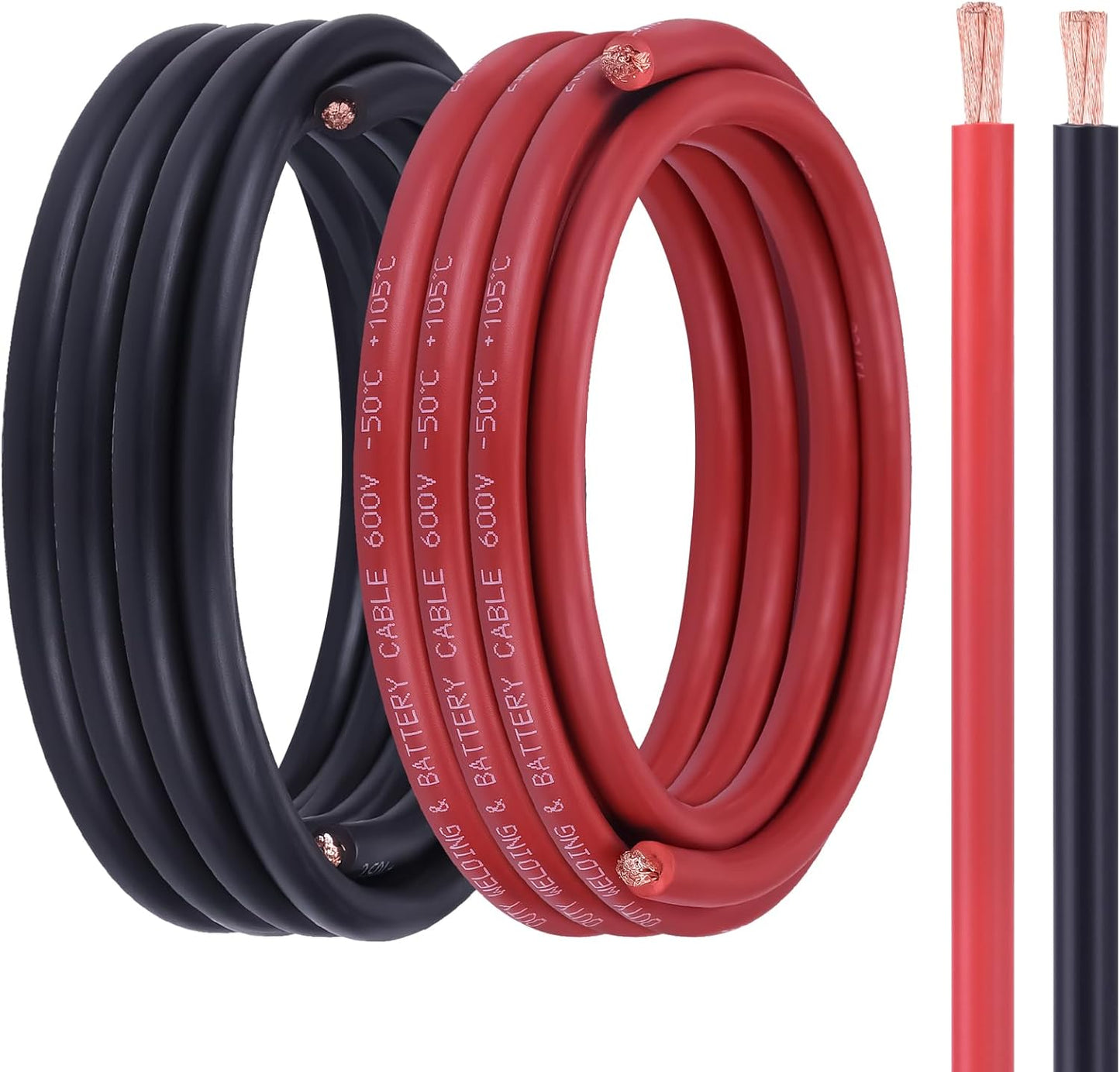 6 Gauge Battery Cable 15FT Red Black Flexible Copper Wire