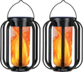 Solar Lantern Outdoor Lights 2 Pack - Flickering Flame Solar Lanterns