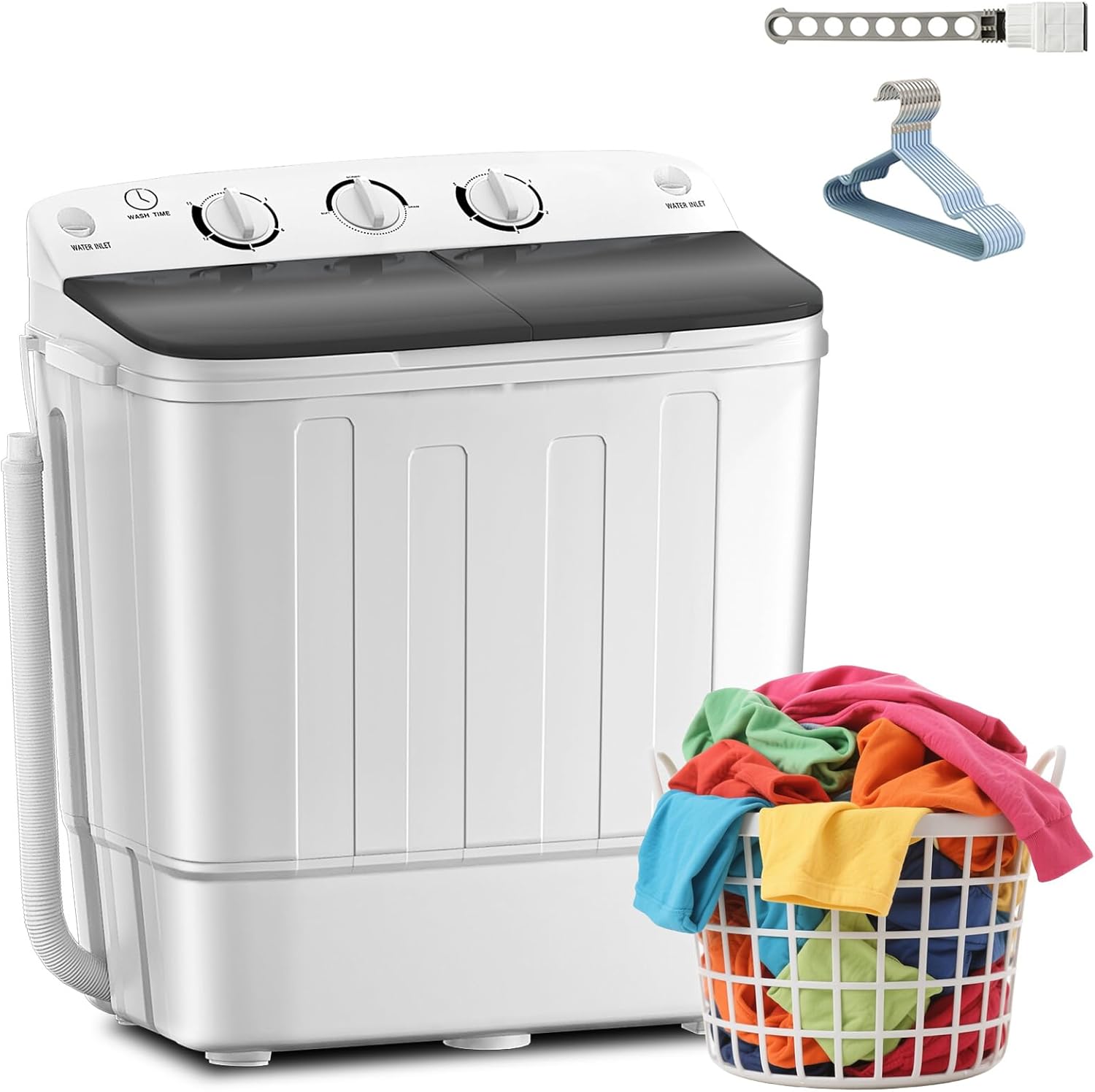 Portable Twin Tub 18lbs Washing Machine for Compact Living