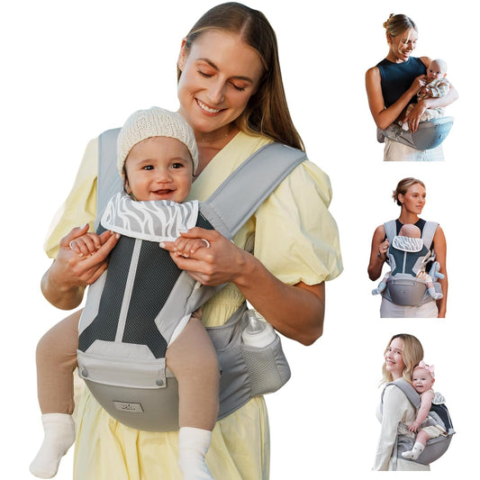 MOMTORY 6-in-1 Baby Carrier with Hip Seat for Newborns to Toddlers