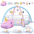 Baby Play Mat & Activity Mat - Unicorn Tummy Time Play Gym for 0-12