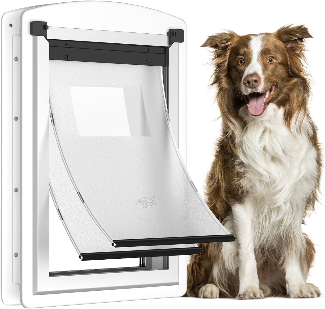 Large Dog Door for Exterior Door with Telescoping Tunnel