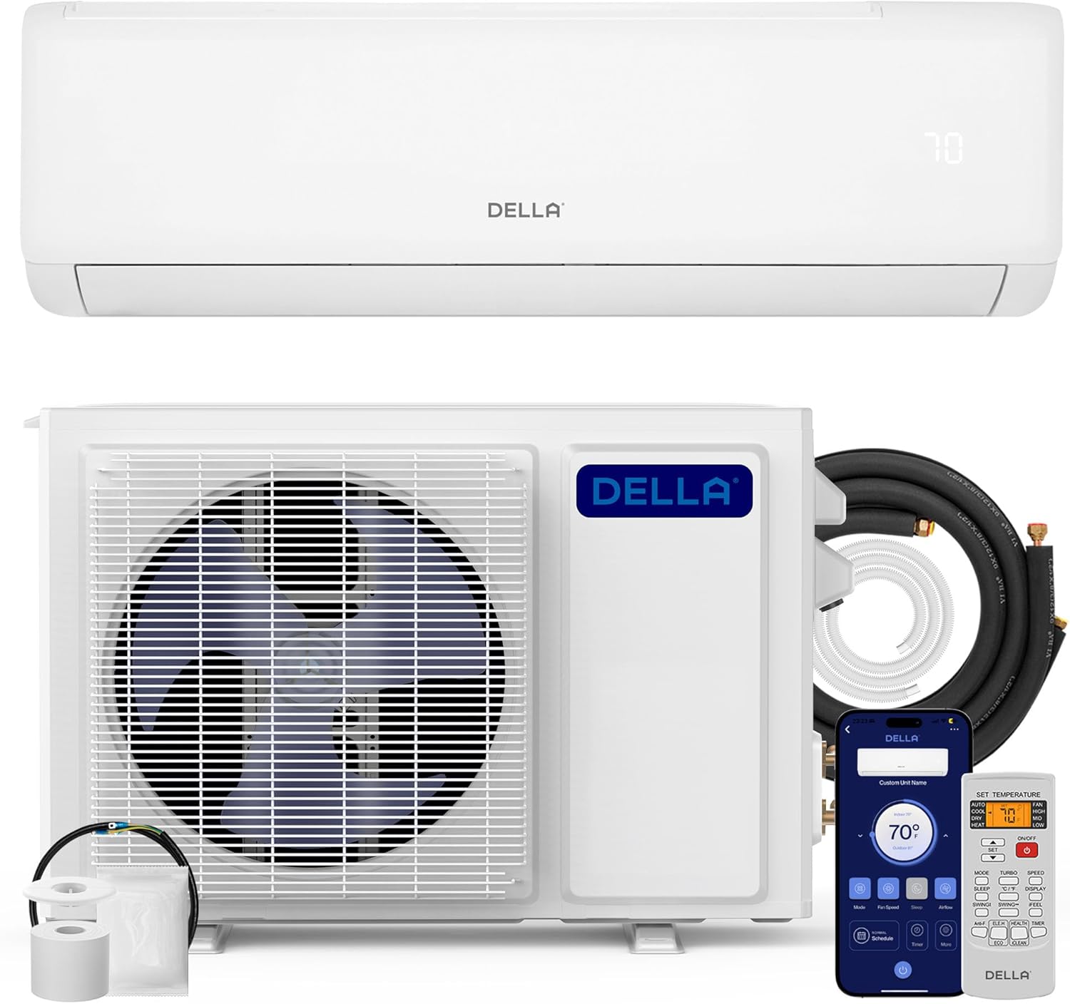 Della 12000 BTU Mini Split AC: Alexa & Wifi Enabled