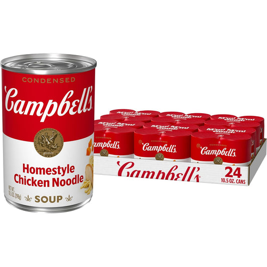 Campbells Condensed Homestyle Chicken Noodle Soup, 24 Pack
