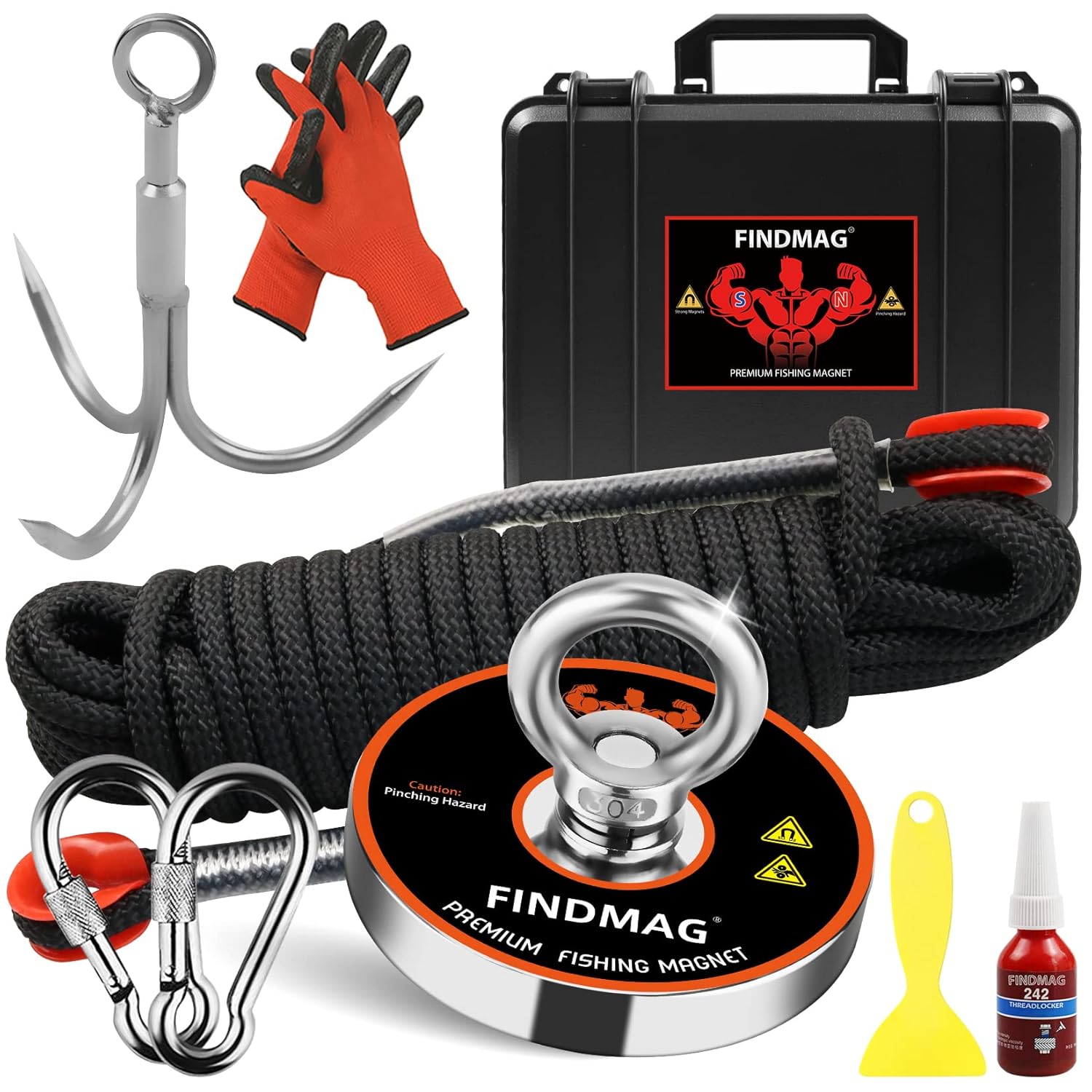 1000 LBS Pull: FINDMAG Magnet Fishing Kit