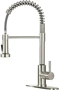 Pull Down Kitchen Faucets with Brushed Nickel Finish for Style